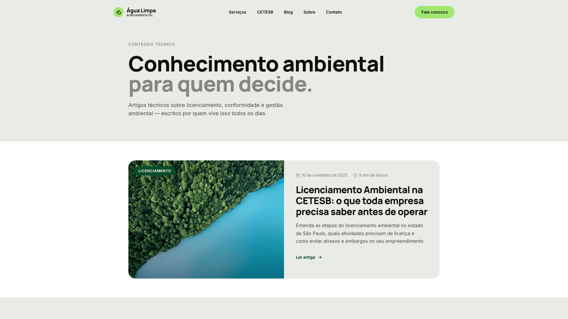 Blog da Água Limpa Agroambiental